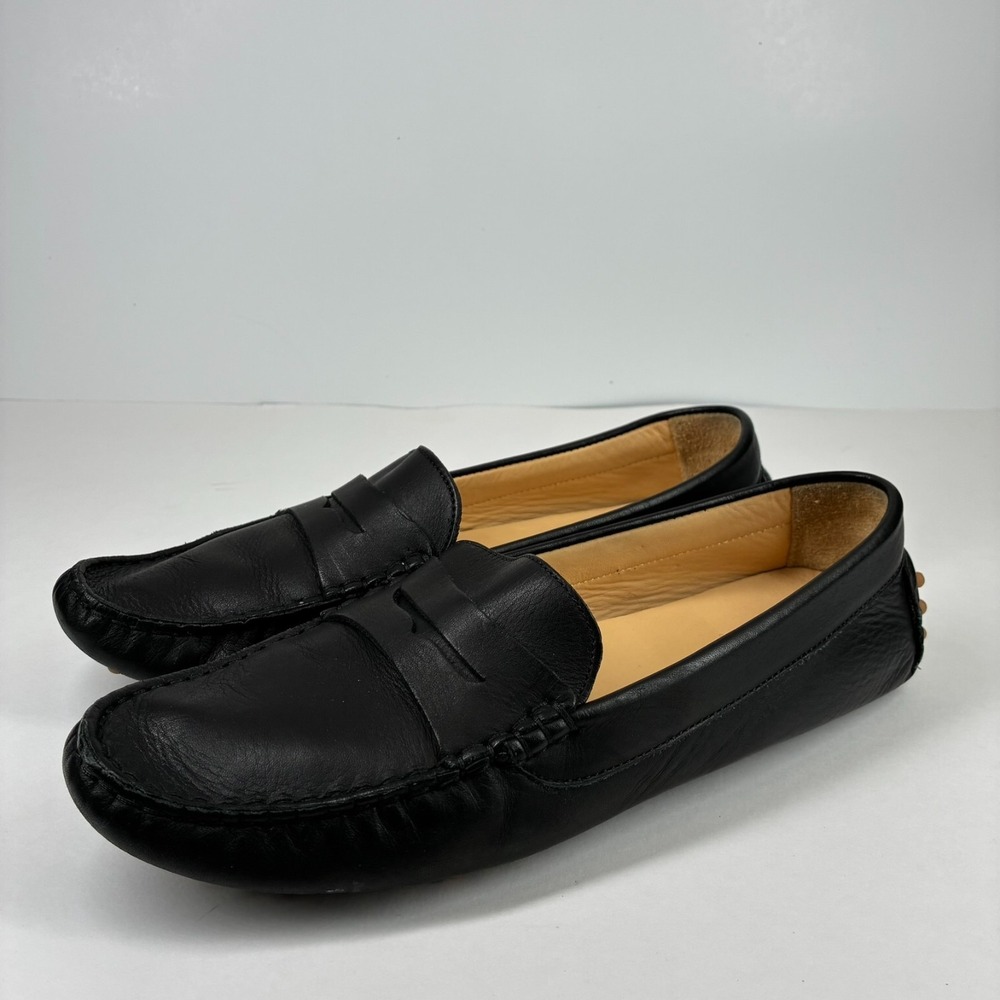 M.Gemi The Pastoso Men's US 9/42 Black Leather Slip-On Penny Driving Loafers